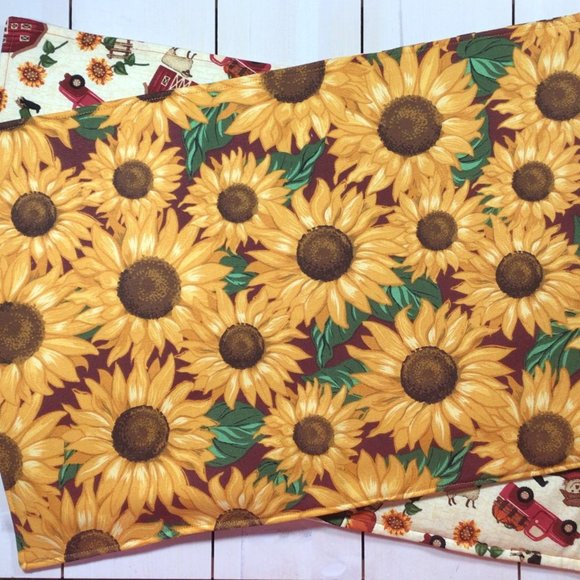 Reversible Pumpkin Harvest Autumn Fall Table Placemats Placemats Set of 6 - Picture 2 of 2